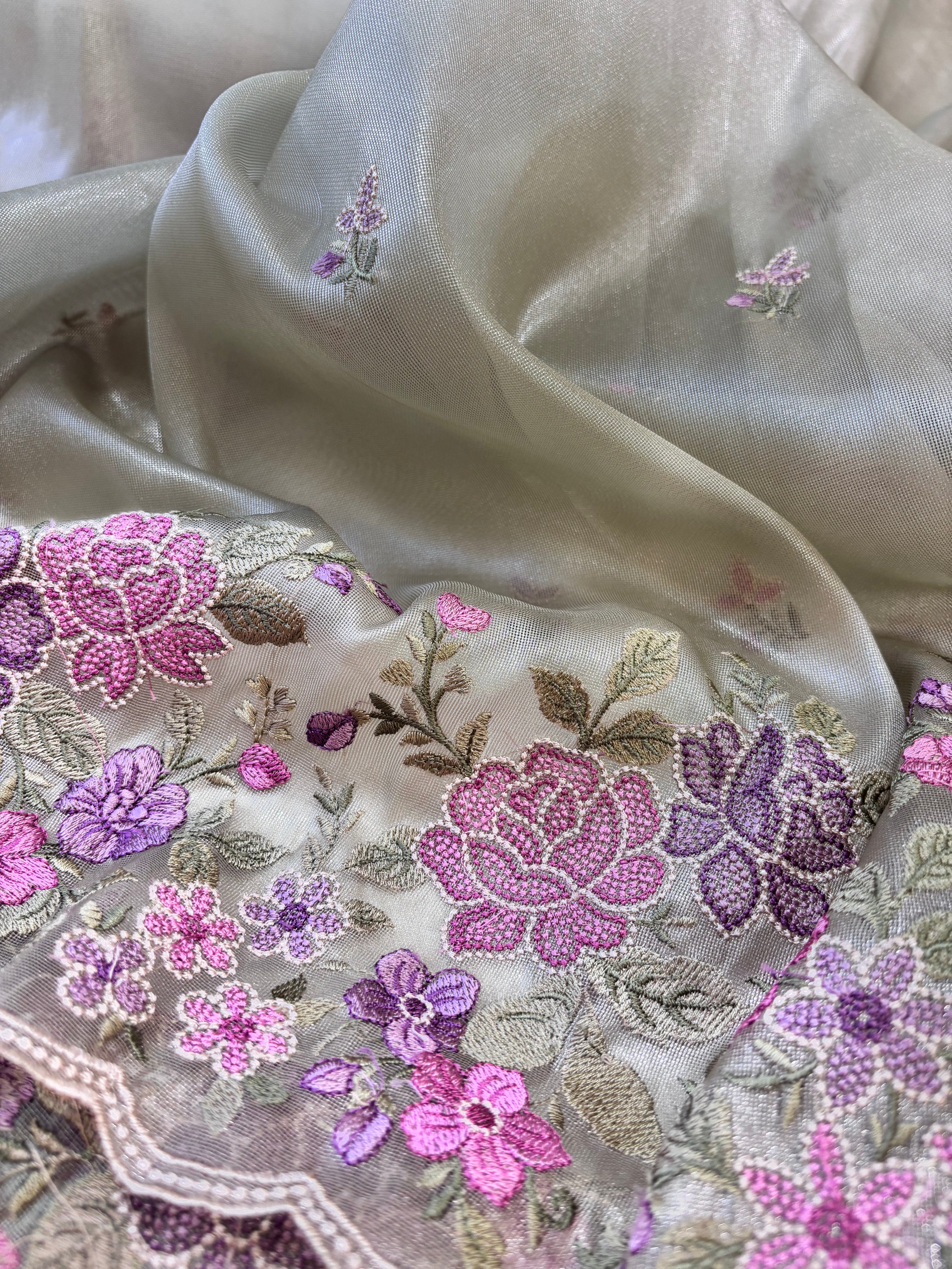 Glass Organza saree